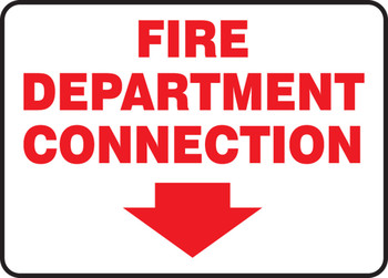 FDC Reflective Sign: Fire Department Connection (Arrow) 7" x 10" Reflective Vinyl 1/Each - MEXG535RV