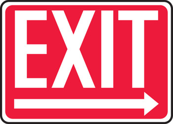 Safety Sign: Exit (right) 7" x 10" Plastic - MEXT448VP