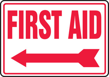 First Aid Sign 7" x 10" Adhesive Vinyl 1/Each - MFSR524VS