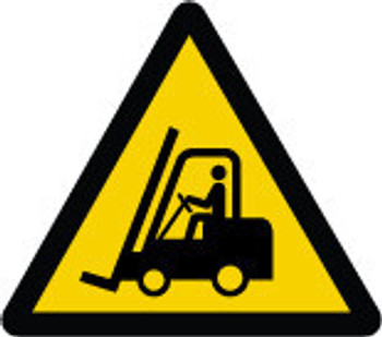ISO Warning Safety Sign: Forklift Trucks (2011) 6" Aluminum 1/Each - MISO313VA