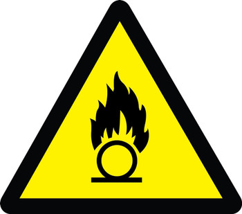 ISO Warning Safety Sign: Oxidizing Substance (2011) 12" Adhesive Vinyl 1/Each - MISO423VS