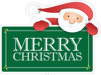 Holiday Sign Kit: Merry Christmas (Santa Claus) Kit: Sign Only 11.2" x 15" Plastic (.040") 1/Each - MKT207CPT