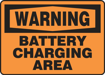 Contractor Preferred OSHA Warning Safety Sign: Battery Charging Area 10" x 14" Adhesive Vinyl (3.5 mil) 1/Each - EELC305CS