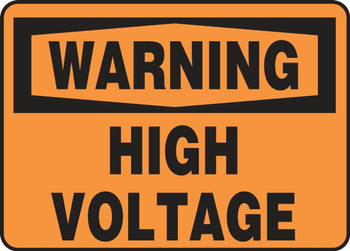 Contractor Preferred OSHA Warning Safety Sign: High Voltage 7" x 10" Adhesive Vinyl (3.5 mil) 1/Each - EELC325CS