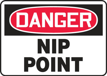 Contractor Preferred OSHA Danger Safety Sign - Nip Point 10" x 14" Plastic (.040") 1/Each - EEQM039CP