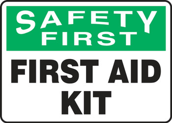 Contractor Preferred OSHA Safety First Safety Sign: First Aid Kit 7" x 10" Aluminum SA 1/Each - EFSD900CA