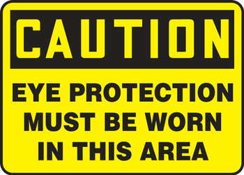 Contractor Preferred OSHA Caution Safety Sign: Eye Protection Must Be Worn In This Area 7" x 10" Adhesive Vinyl (3.5 mil) 1/Each - EPPA605CS