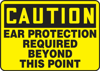 Contractor Preferred OSHA Caution Safety Sign: Ear Protection Must Be Worn In This Area 7" x 10" Aluminum SA 1/Each - EPPE631CA