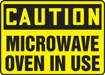 Contractor Preferred OSHA Caution Safety Sign: Microwave Oven In Use 10" x 14" Aluminum SA 1/Each - ERAD624CA