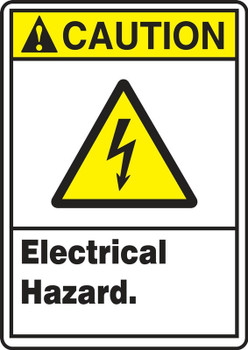 ANSI Caution Safety Signs: Electrical Hazard 14" x 10" Plastic 1/Each - MRLC636VP