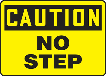 OSHA Caution Safet Signs: No Step 7" x 10" Plastic 1/Each - MSTF634VP