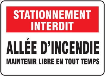 BILINGUAL FRENCH SIGN  FIRE & EMERGENCY 7" x 10" - MVHR924VS