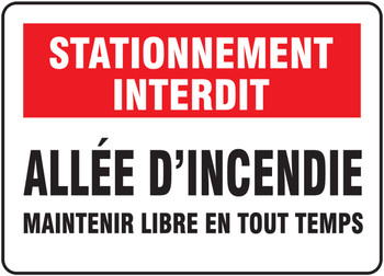 BILINGUAL FRENCH SIGN  FIRE & EMERGENCY 10" x 14" - MVHR955XL
