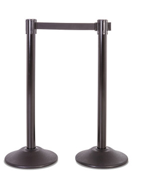 Steel Stanchion Posts Belt DANGER - KEEP OUT Stanchion Black 2/Pack - PRT113