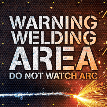 ONE-WAY Printed Welding Screens: Warning - Welding Area - Do Not Watch Arc Yellow 6-FT x 8-FT 1/Each - PWD103YL