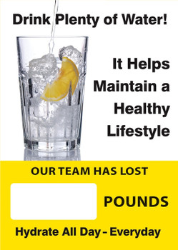 Digi-Day 3 Magnetic Faces: Splash It Down Daily - Add Lemon To Your Water For A Zesty Twist - Our Team Has Lost _ Pounds Magnetic Face Only 28" x 20" 1/Each - SCC750