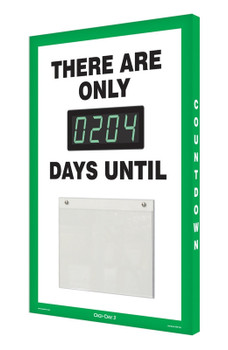 Countdown Digi-Day 3 Electronic Scoreboards: There Are Only _ Days Until (green trim) 28" x 20" Aluminum Face 1/Each - SCP104