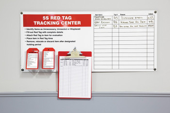 5S Red Tag Tracking Centers Without Clipboard 1/Each - TAC501