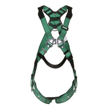 MSA V-FORM 10197237 Standard Full Body Harness w/Stainless Steel Hardware - Tongue Buckle Leg Straps - Extra Small