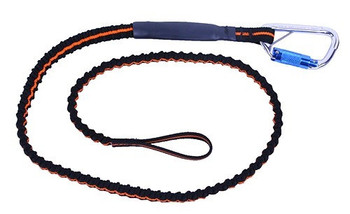 Ty-Flot Orange Shock Absorbing Tether with 3T Carabiner and Loop 25 lb tool limit - BNGEXT253TLP