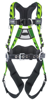 Miller AirCore Aluminum Hardware Green Harness w/Front & Side D-Rings Lumbar Pad - Belt - Small/Medium - AAF-QCBDPSMG