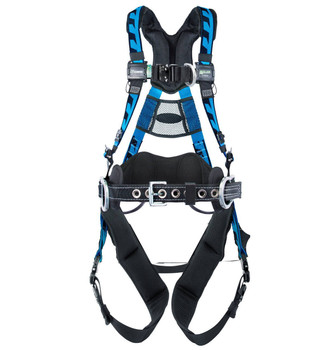 Miller AirCore Tower Climbing w/Aluminum Hardware Blue Harness w/Front & Side D-Rings Lumbar Pad - Belt - Universal (Large/XL) - AAT-QCUB