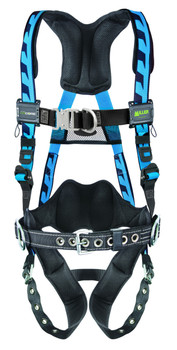 Miller AirCore Steel Hardware Blue Harness w/Front & Side D-Rings Lumbar Pad - Belt - Universal (Large/XL) - ACF-TBBDPUB