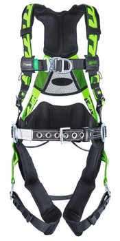 Miller AirCore Wind Energy w/Aluminum Hardware Green Harness w/Front & Side D-Rings Lumbar Pad - Belt - Removable Lumbar Wear Pad 2X/3X - ACFW-QCBDP23XG