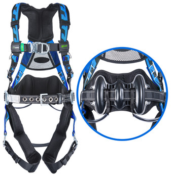 Miller AirCore Steel Hardware Blue Harness w/Side D-Rings Lumbar Pad - Belt - Small/Medium - ACMB-TB-BDP/S/MBL