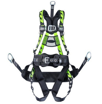 Miller AirCore Oil & Gas Green Harness w/Front D-Ring - Lumbar Pad - Belt - Back D-Ring Extension - Bos'n Chair w/Side D-rings and Seat Sling 2X/3X - ACOG-TBSS23XG