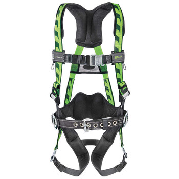 Miller AirCore Steel Hardware Green Harness w/Side D-Rings Lumbar Pad - Belt - Universal (Large/XL) - AC-QC-BDP/UGN