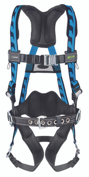 Miller AirCore Steel Hardware Blue Harness w/Side D-Rings Lumbar Pad - Belt - Shoulder D-Rings 2X/3X - ACSD-QCBDP23XB