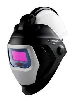 3M Speedglas Welding Helmet 9100 QR - 06-0100-10QR - with Auto-Darkening Filter 9100V and Hardhat - H-701R