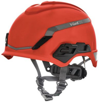 MSA V-Gard H1 Safety Helmet - No Vent - Red - Fas-Trac III Pivot Suspension - 10194792