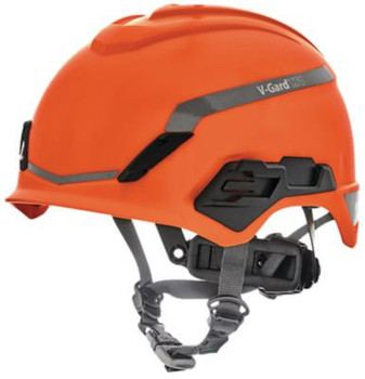 MSA V-Gard H1 Safety Helmet - No Vent - Orange - Fas-Trac III Pivot Suspension - 10194797