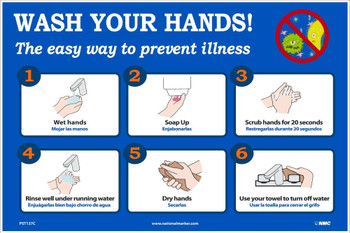 Wash Your Hands 12X18 Vinyl Poster - PST137C