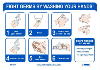 Fight Germs By Washing Your Hands - 7X10 - PS Vinyl - WH6P