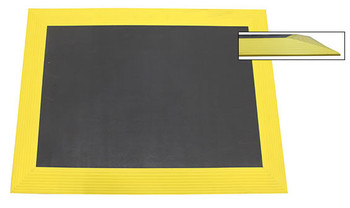 Ergomat XL Bubble with 3.5'' yellow bevels Anti-Fatigue Mat - 2'x7'