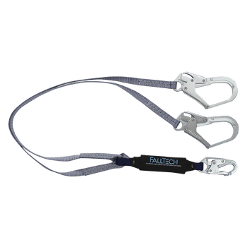 FallTech 6' ViewPack Energy Absorbing Lanyard Double-leg with Steel Connectors - 826073