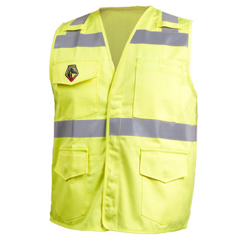 Black Stallion Hi-Vis Class 2 FR Cotton Vest - Yellow - VF1110-HY