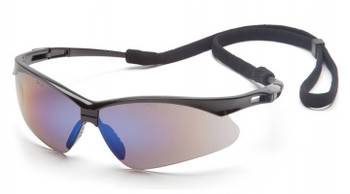 Pyramex PMXTREME Blue Mirror Lens with Black Frame and Cord - SB6375SP