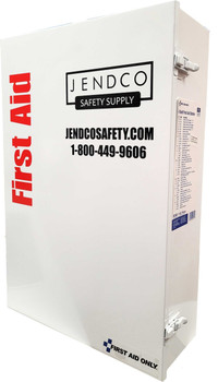 First Aid Only: 150 Person ANSI B 4 Shelf First Aid Cabinet, ANSI 2021 Compliant w/ Jendco Logo