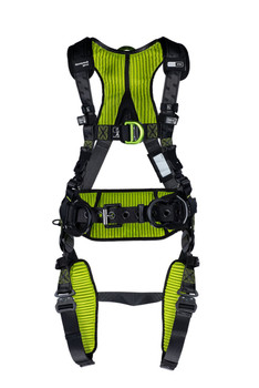 Miller H700 Construction Comfort 3 Point Harness w/ QC Leg Buckles and QC Chest Buckles H7CC3AS4 - Size 3/4XL