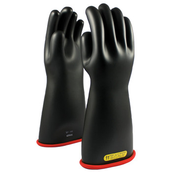 NOVAX Insulating Gloves Class 2 Rubber Glove w/Straight Cuff - 16" - Black - 6/PR - 156-2-16