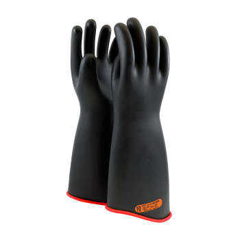 NOVAX Insulating Gloves Class 4 Rubber Glove w/Contour Cuff - 18" - Black - 1/PR - 162-4-18