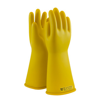 NOVAX Insulating Gloves Class 2 Rubber Glove w/Straight Cuff - 14" - Yellow - 1/PR - 170-2-14