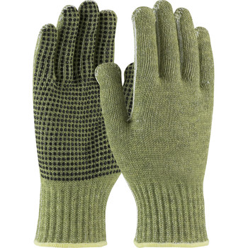 Kut Gard Seamless Knit ACP / DuPont Kevlar Blended Glove w/PVC Dot Grip & Polyester Lining - Economy Weight - Green - 12/DZ - 08-KA740PD