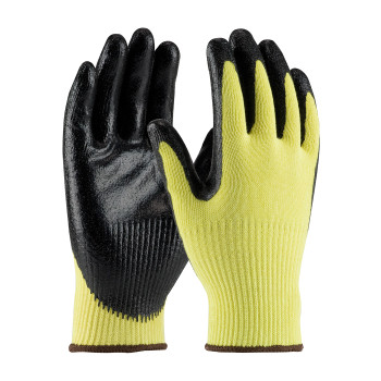 G-Tek KEV Seamless Knit DuPont Kevlar Glove w/Nitrile Coated Smooth Grip on Palm & Fingers - Medium Weight  DISCONTINUED - Yellow - 1/DZ - 09-K1400