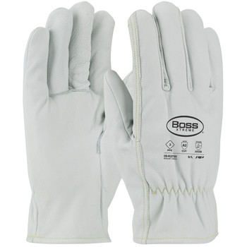 Boss Xtreme AR/FR Top Grain Goatskin Leather Drivers Glove w/DuPont Kevlar Lining - Straight Thumb - Natural - 1/DZ - 09-K3750