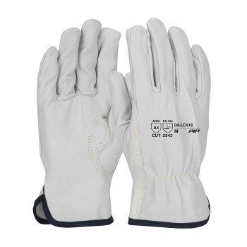 PIP Premium Grade Top Grain Goatskin Leather Drivers Glove w/Aramid Blended Lining - Keystone Thumb - Natural - 1/DZ - 09-LC418